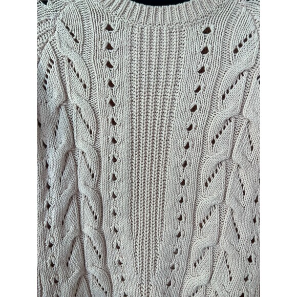 Lucky Brand Blush Pink Chunky Cable Knit Sweater 7W50969 Women's Size Medium - Picture 6 of 7